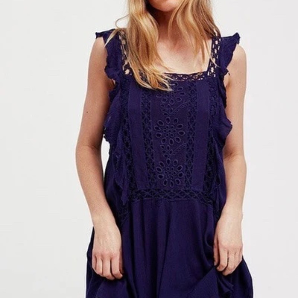 Free People Navy Priscilla Dress, Size One (Small)